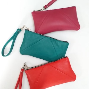 Handmade Real Leather Clutch Purse. Accessories. Birthday gift, Mother&#39;s day, Christmas, Valentine&#39;s etc