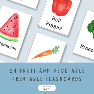 Cartes-éclair colorées de fruits et légumes pour les enfants d'âge préscolaire - Apprentissage éducatif pour les enfants