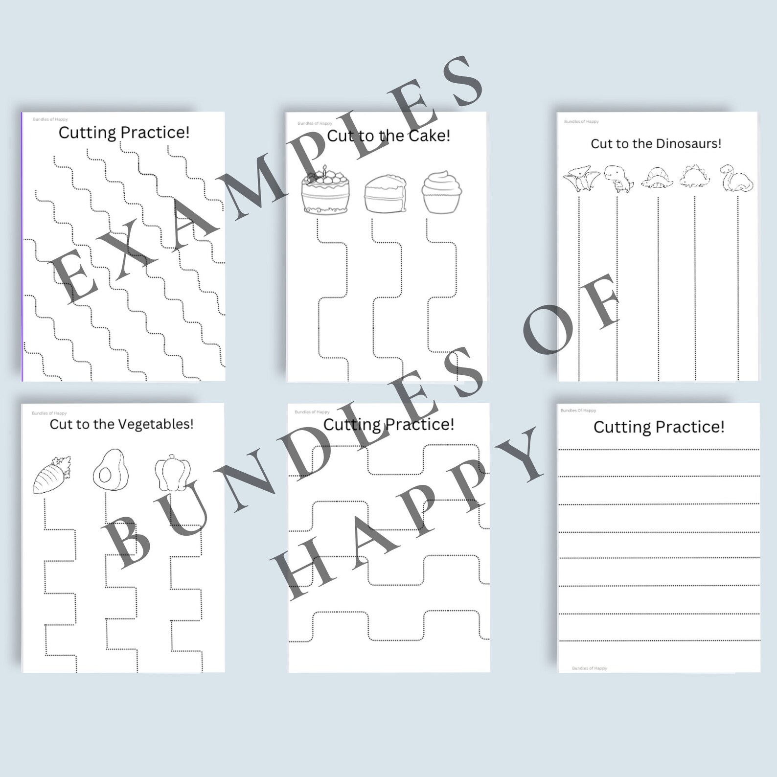 Preschool Cutting Practice Printable Bundle Develop Fine Motor Skills ...