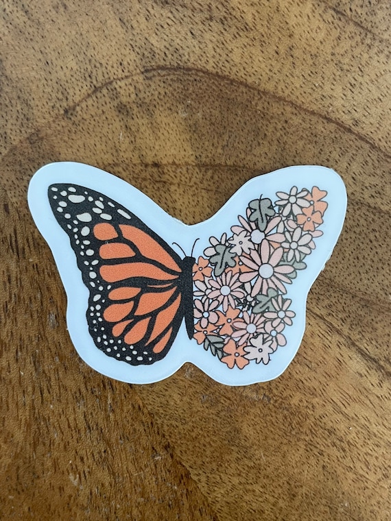 flower butterfly sticker aesthetic stickers aesthetic etsy ireland