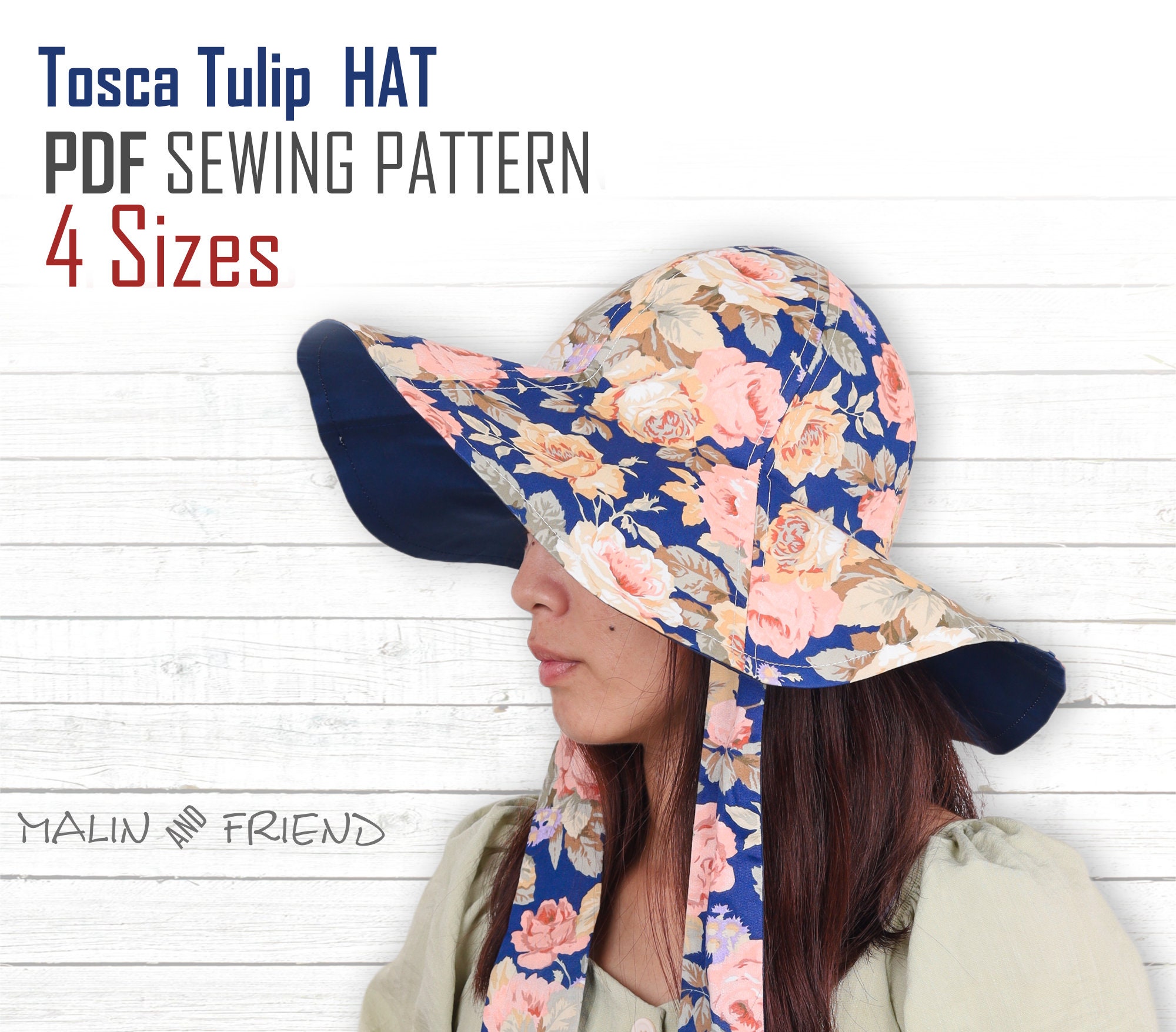 Tosca Tulip Hat Sewing Tutorial and Templates, Easy-to