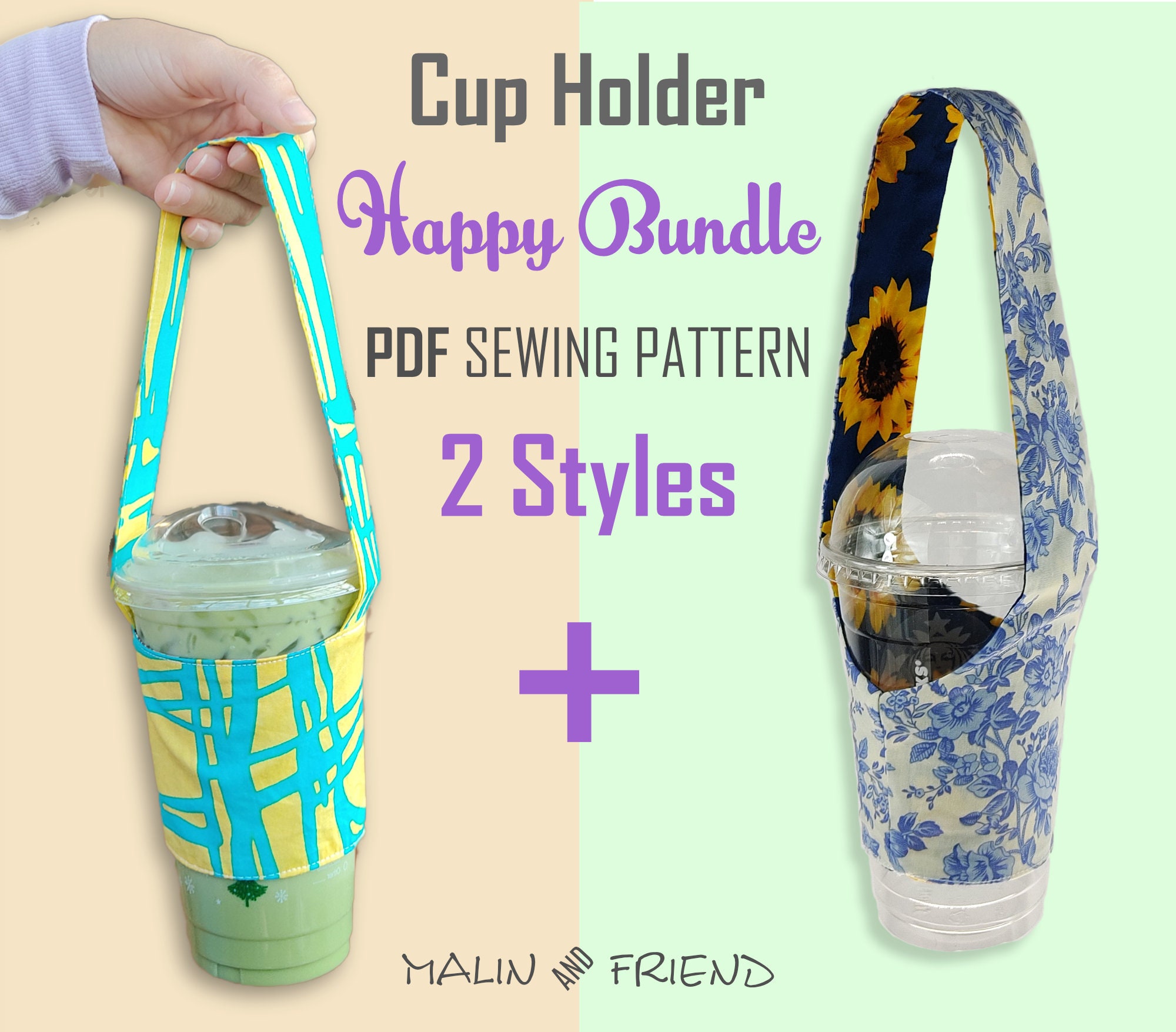 Cozy Cup Holder and Go Cup Holder Sewing Pattern PDF Etsy