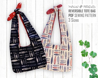 Wendetasche Muster PDF-Datei - Sofortiger Download Boho Markttasche Vorlage | Mehrzweck-Einkaufssack Ausdruck für Mütter & Freunde