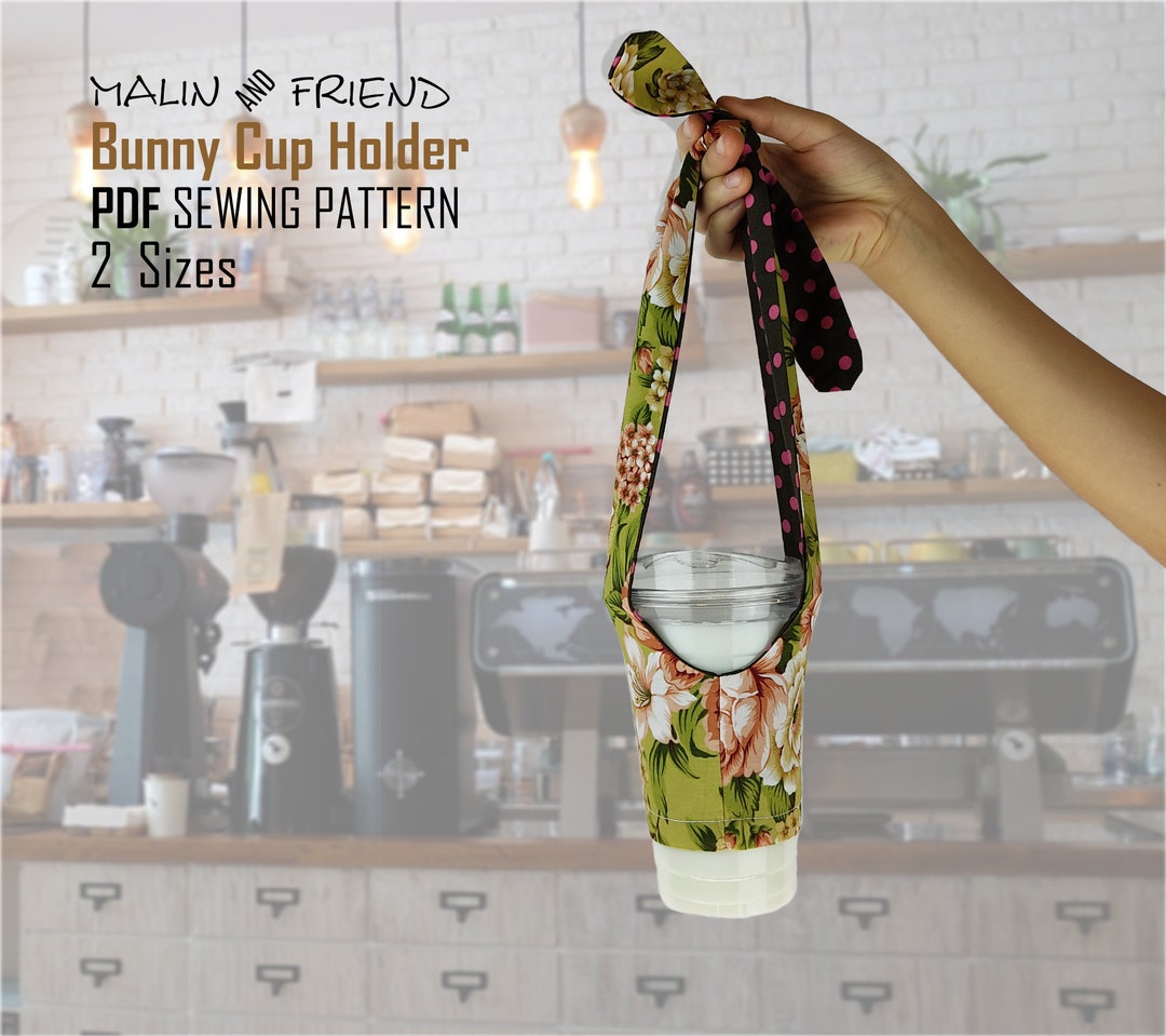 Bunny Cup Holder Sewing Pattern,cup Holder With Straw Holder,cup Cozy Pattern,boba Tea Gift,fun