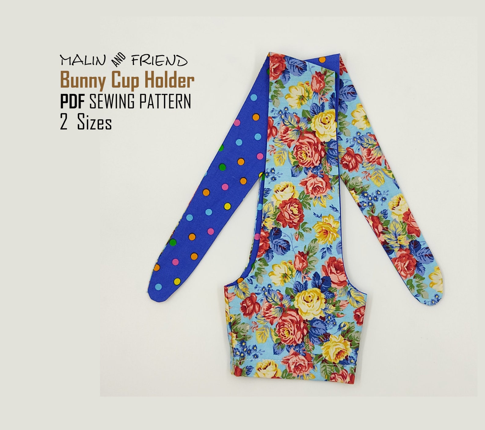 Printable Bunny Style Cup Holder Sewing Pattern Instant Etsy