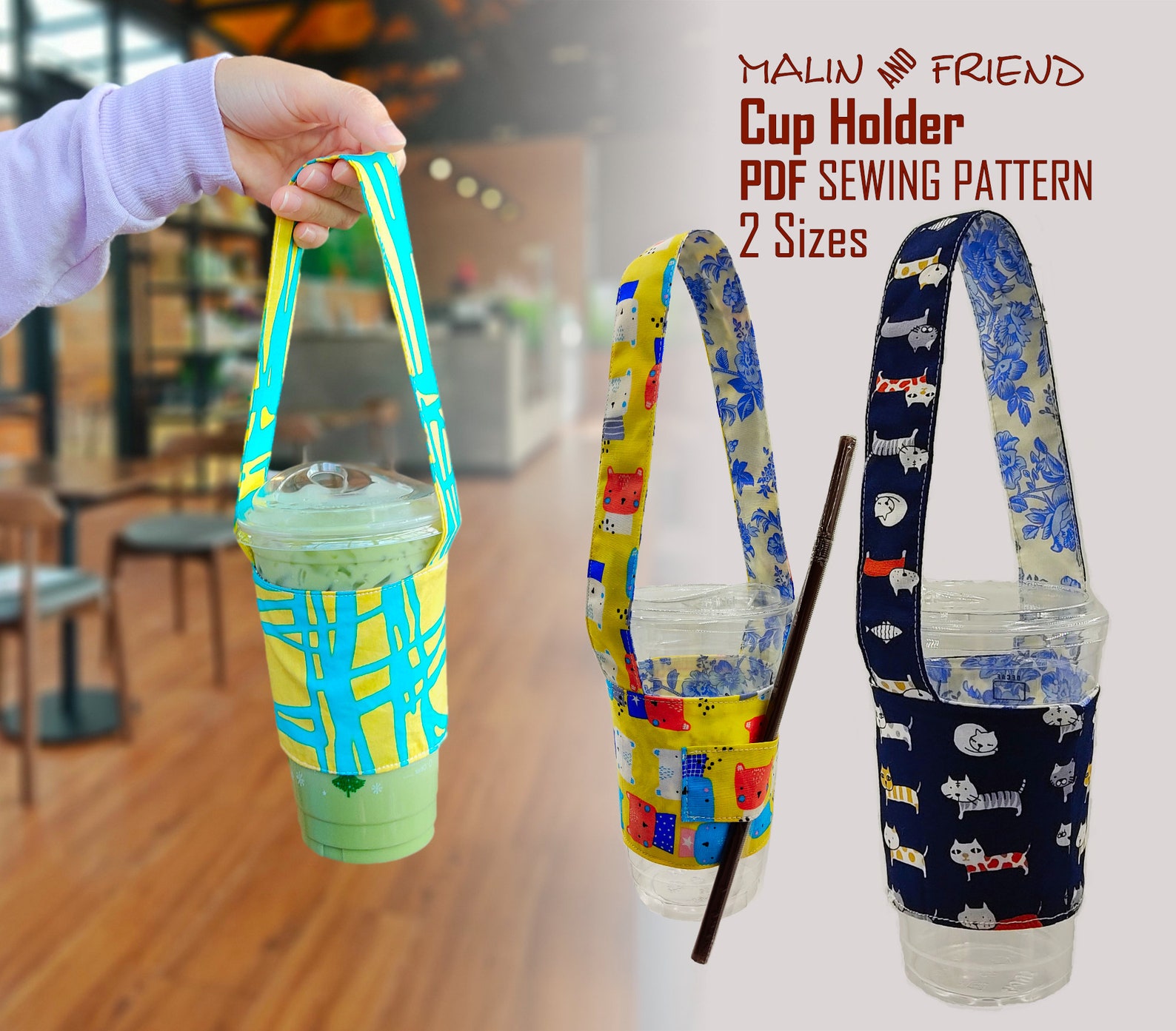 Cozy Cup Holder and Go Cup Holder Sewing Pattern PDF Etsy