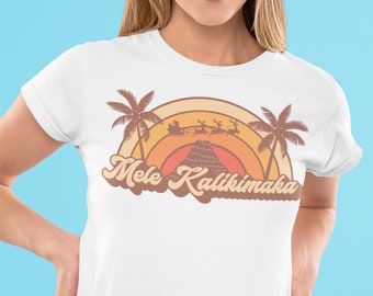 Mele Kalikimaka Retro T-Shirt, Hawaiian Christmas Holiday Shirt