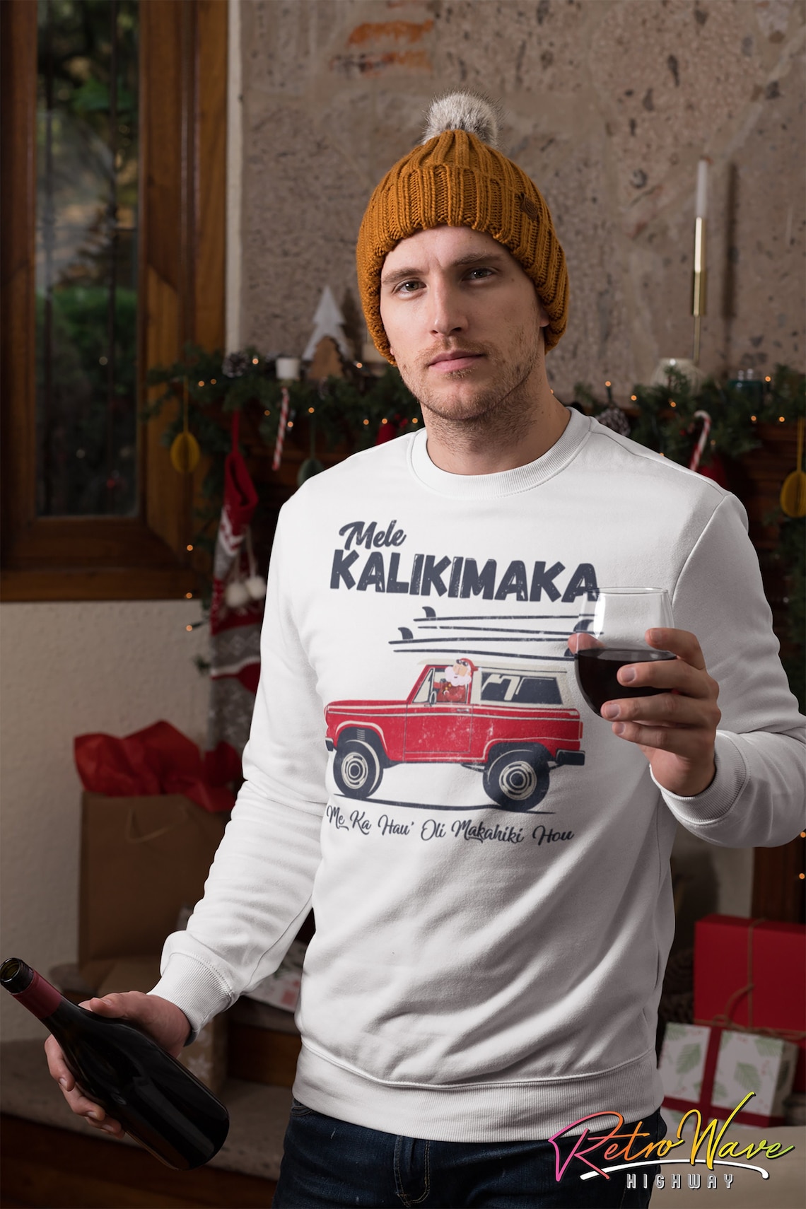 Mele Kalikimaka Retro Comfort Colors vintage sweatshirt image 1