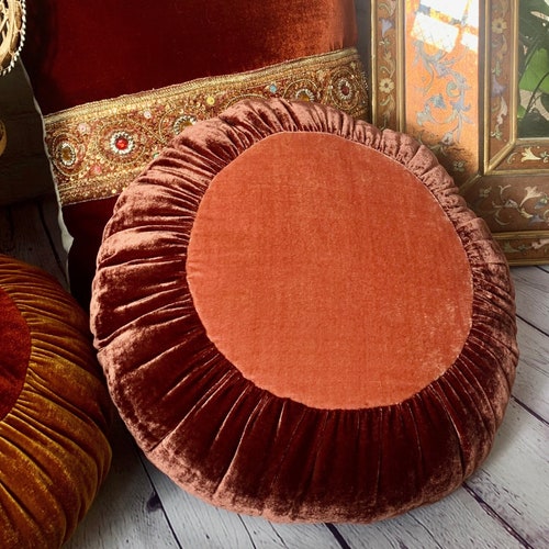 Round Velvet Pillow Decorative Pillow Pillows for Couch Etsy