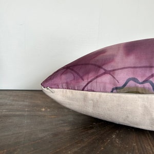 oreiller Sari indien vintage, oreiller décoratif violet, taie d'oreiller, taie d'oreiller 20x20 image 3