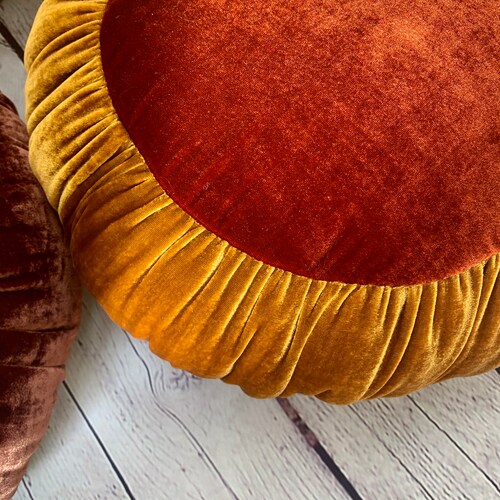 Round Velvet Pillow Decorative Pillow Pillows for Couch Etsy