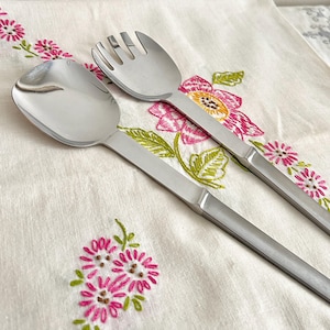 Vintage Salad Servers | Arthur Salm Modernist Stainless Steel Serveware, Made in Austria