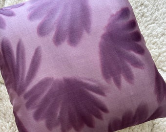 Vintage Indian Sari Pillow, Purple Decorative Pillow, Pillow Cover, 20x20 Pillow Cover