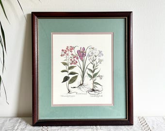 Framed Floral Bouquet Needlepoint | Vintage Needlework Wall Art, Cottage Decor