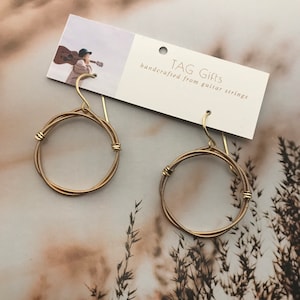 Hoops, Guitar String Earrings, Guitar String Jewelry, guitar strings