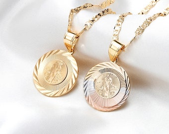 Saint Jude Necklace/San Judas Medalla 14K Gold Plated Oro Laminado/ San Judas Medalla/ San Judas Cadena