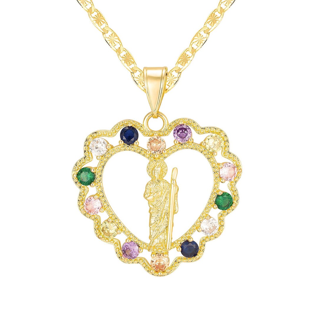 14K San Judas Tadeo Medalla Gold Filled Saint Jude Pendant Necklace Oro ...