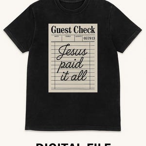 Jesus Paid It All | Retro Guest Check Digital Design | Christian PNG Shirt Graphic