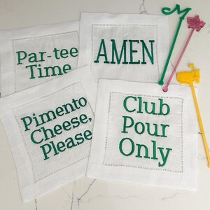 Golf Tournament Par Tee Embroidered Cocktail Npakins