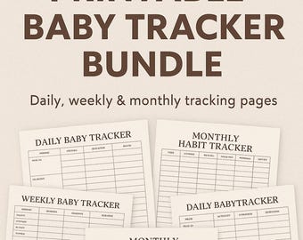 Printable Baby Tracker Bundle – Daily, Weekly & Monthly Infant Log Sheets (PDF Download)