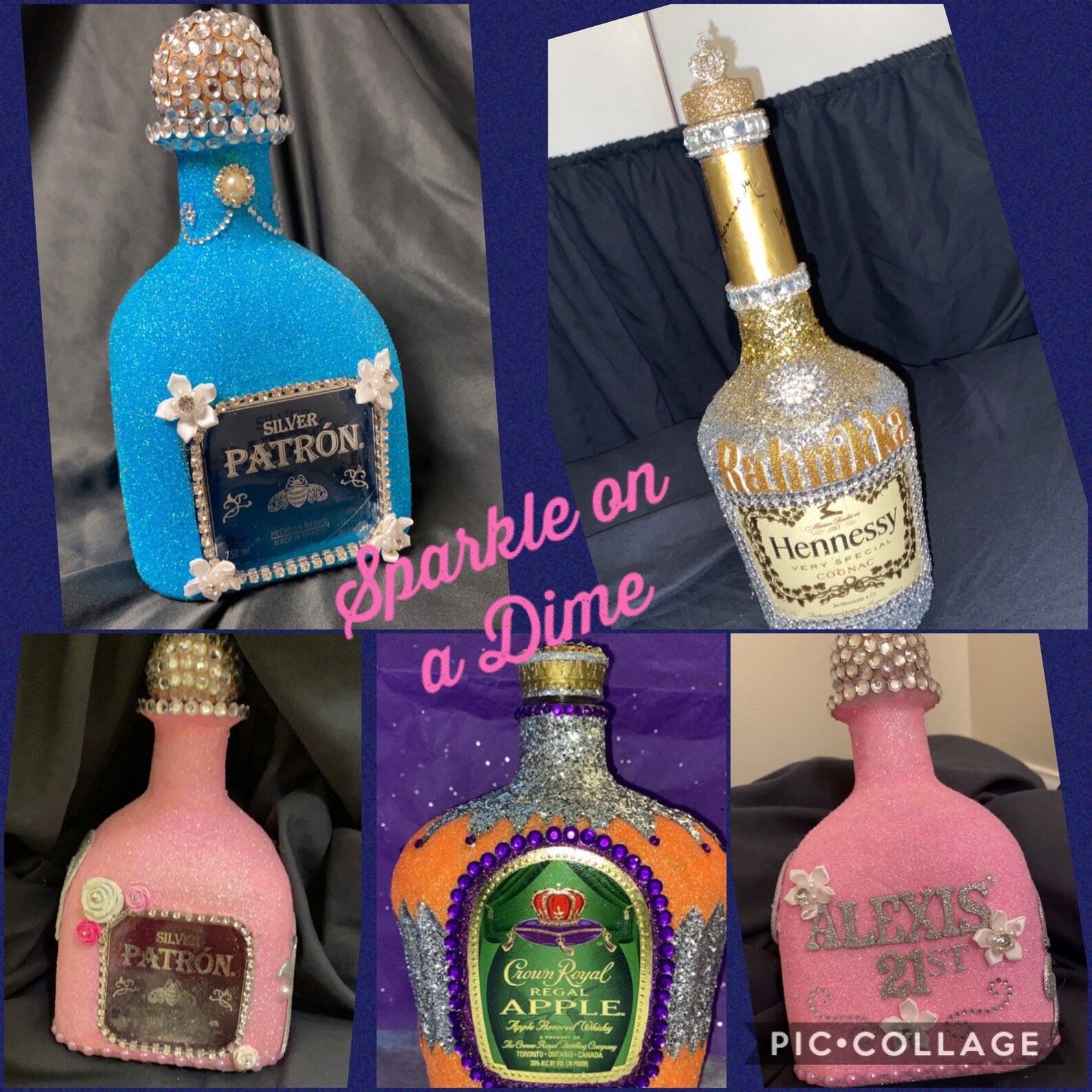 Large Glamour Sparkly Liquor Bottles many options one price Etsy