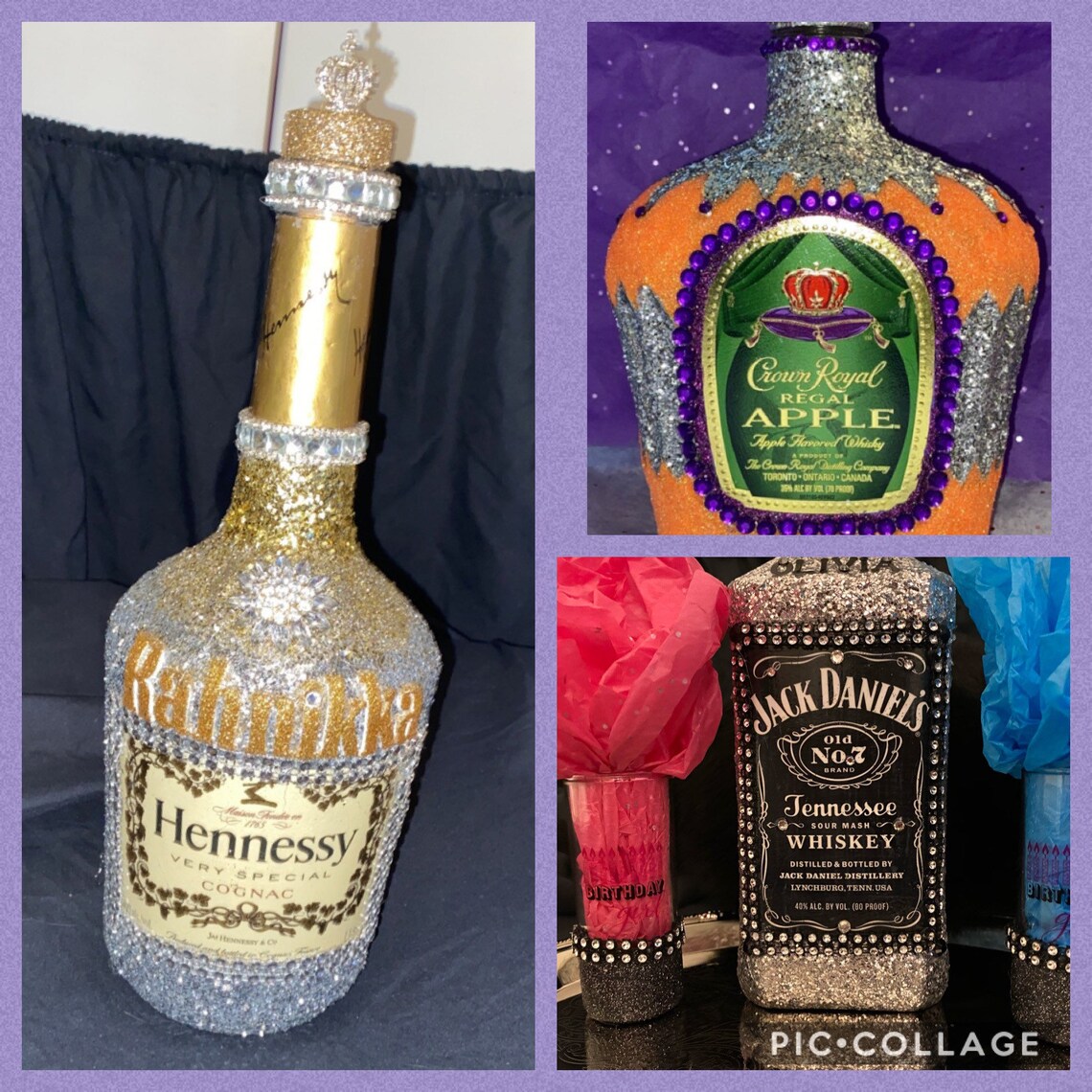 Large Glamour Sparkly Liquor Bottles many options one price Etsy