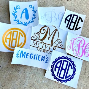 Vinyl Monogram Decal Sticker