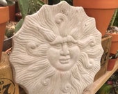 Stone cre sundial face wall plaque-garden or home decor .