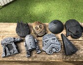 Stone cre starwars mini wall plaque statues - R2D2 Walker Death star cp3p0 darth storm trooper - home decor - collectors - Star Wars -