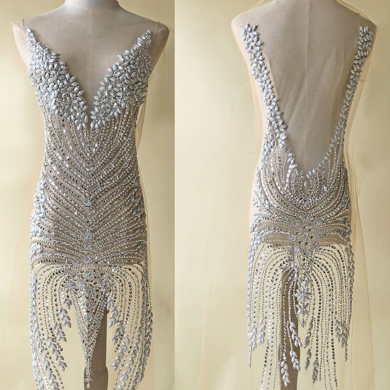 Body Rhinestones Full Length Body Rhinestone Bodice Front and Back Heavily Beaded ...