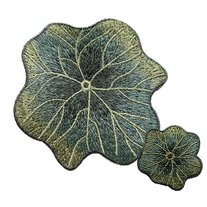 Bordado Folha Patch Lotus Folhas Aplique Costura Embelezado para Vestuário Jeans 2 pcs