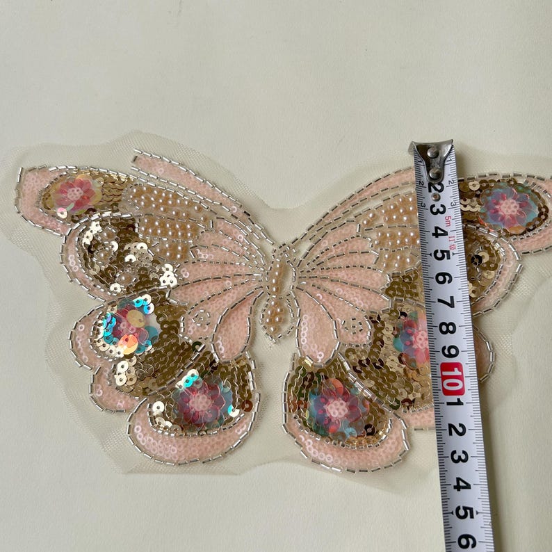 Beaded Butterfly Applique Colorful and Sparkling Sequined Butterfly for Party Dress image 8