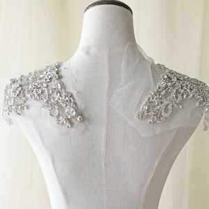 Sparkle Rhinestone Applique Crystal Shoulder Decoration Wedding Dress ...