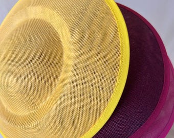 10''Women Sinamay Fascinator Hat Base Round Cocktail Hat Millinery DIY Accessory