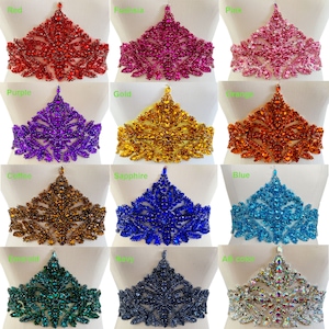 Luxury  Dress Belt Exotic Beaded  Sequined Applique Colorful StonesTrim for  Party Ballroom