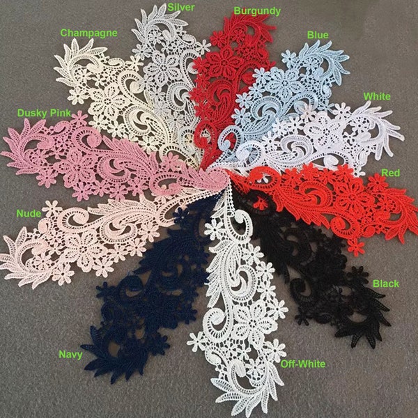 Mirror PairLace Applique  Floral Patch Wedding Accessories for Prom Costumes