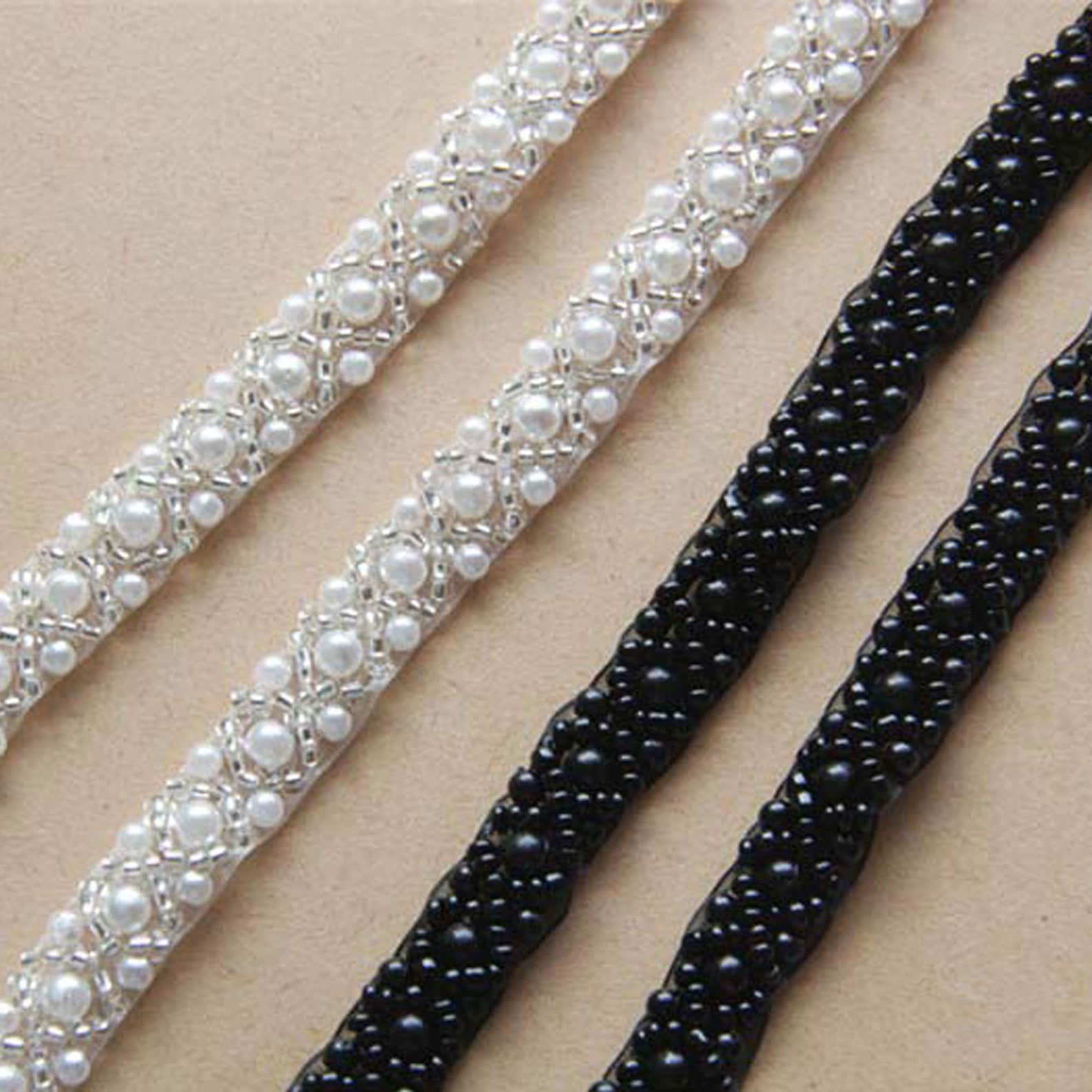 Beaded Trim by Yard Pearl Lace Fringe Trim Party Costumes Etsy