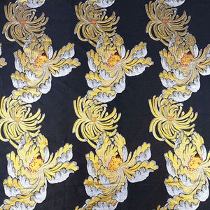 Golden Flower Damask Jacquard Fabric by yard Luxury Brocade Fabric Drapery for Evening Gown  56 inches Width