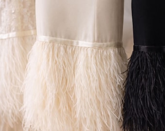 35 Colors Ostrich Feather Fringe Colorful and Fur Feathers for Prom Fringe Dress