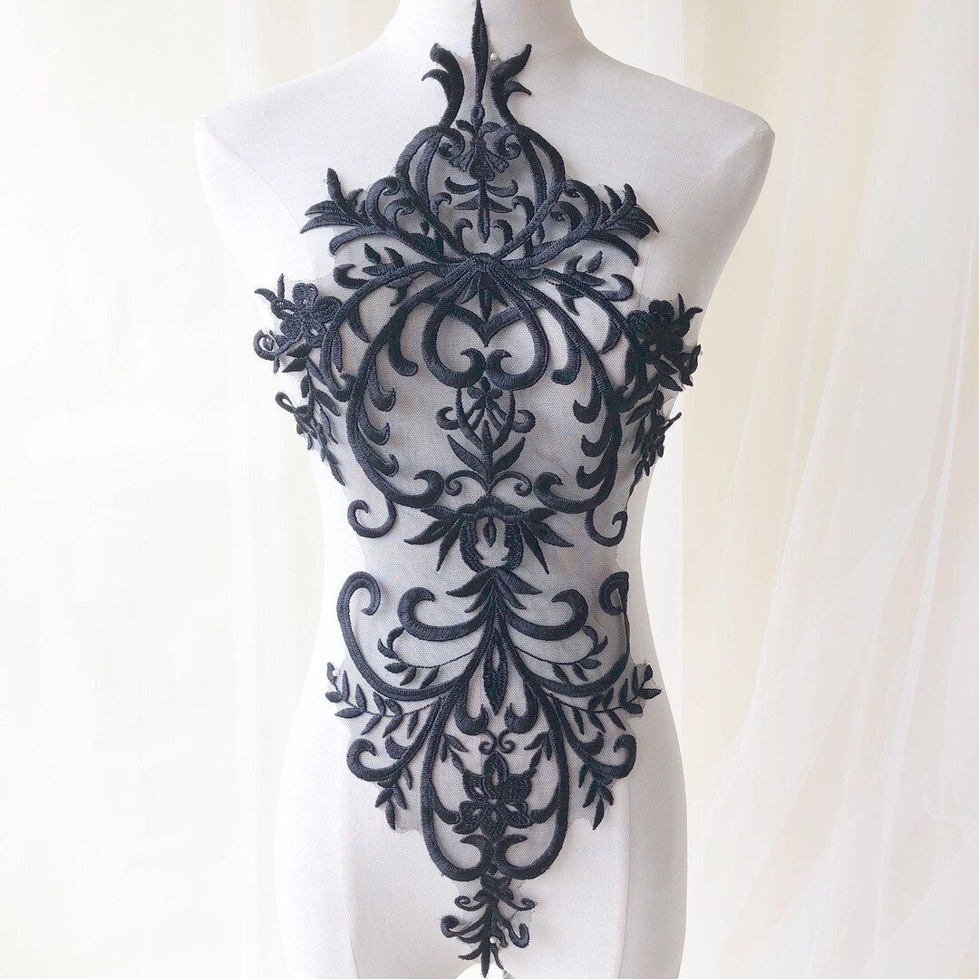 Bodice Lace Patch Vintage Embroidery Floral Lace Applique Sewing ...