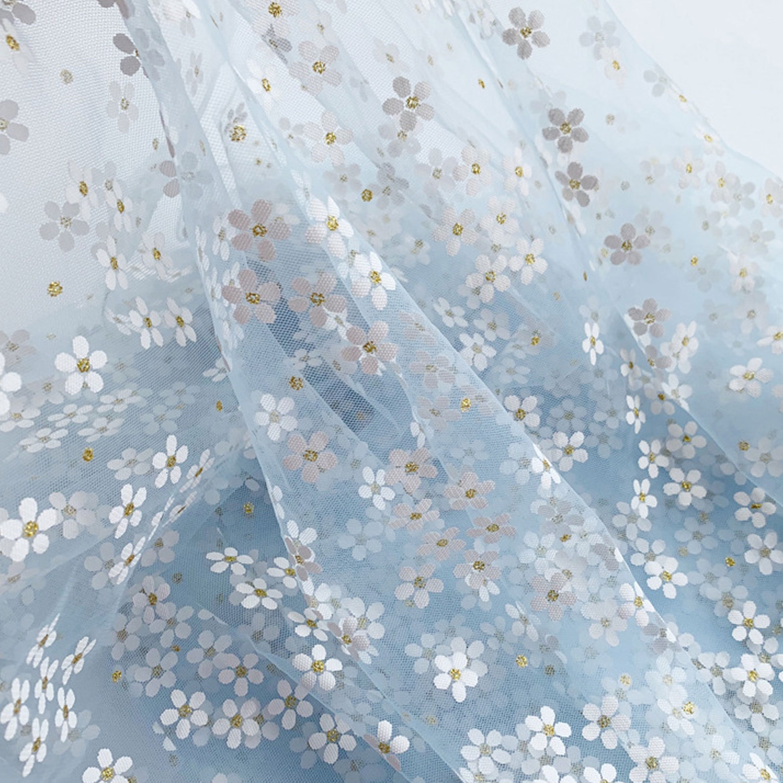 Delicate Flower Print Dress Lace Fabric By the yard Soft Lace Etsy