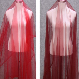 Red Lace Fabric Tulle by the yard  for Prom Dress, Capes,Party Craft 63 inches Width