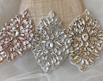 Apliques de diamantes de imitación brillantes, liguero pegado en caliente, motivo de cristal, detalles ostentosos para charreteras de hombro, zapatos de boda, artesanía