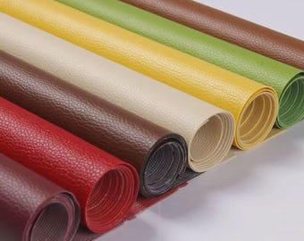 Adhesive Faux Leather Sheets 36 Colors Self Adhesive Leather Fabric for DIY Crafts, Bags, Upholstery Patch