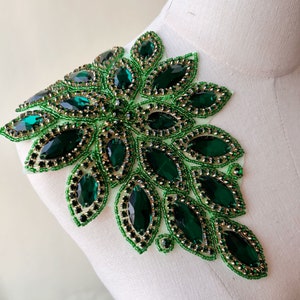 Apliques de contas de ferro com strass e apliques embelezados para vestido de festa e baile
