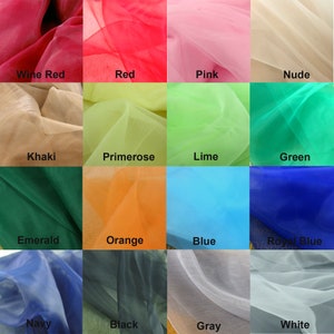 Organza  Fabric  Plain Color  Wedding Lace Overlay Prom Dress Lace Fabric 59 inches Width