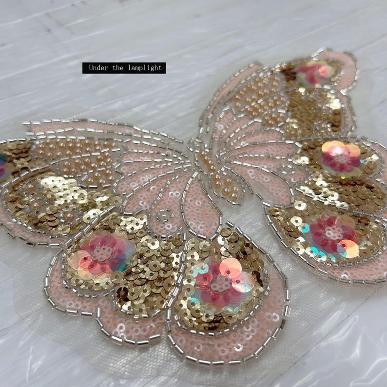 Beaded Butterfly Applique Colorful and Sparkling Sequined Butterfly for Party Dress image 2