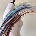 36 Colors Bends Stripped Ostrich Spine Quill Feather Trimming for Millinery Art Crafting