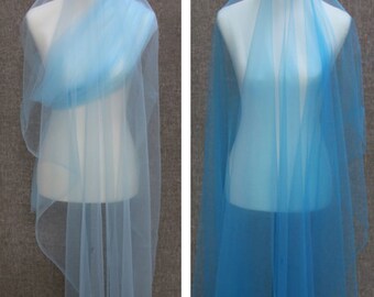 Blue Lace Fabric Tulle by the yard  for Prom Dress, Capes,Party Craft 63 inches Width
