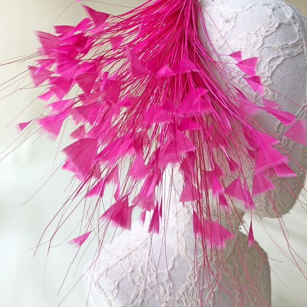 Masquerade Feathers Decor Wired Mount Feather Flowers Trim Accessories for Fascinators Hat ,Headdress